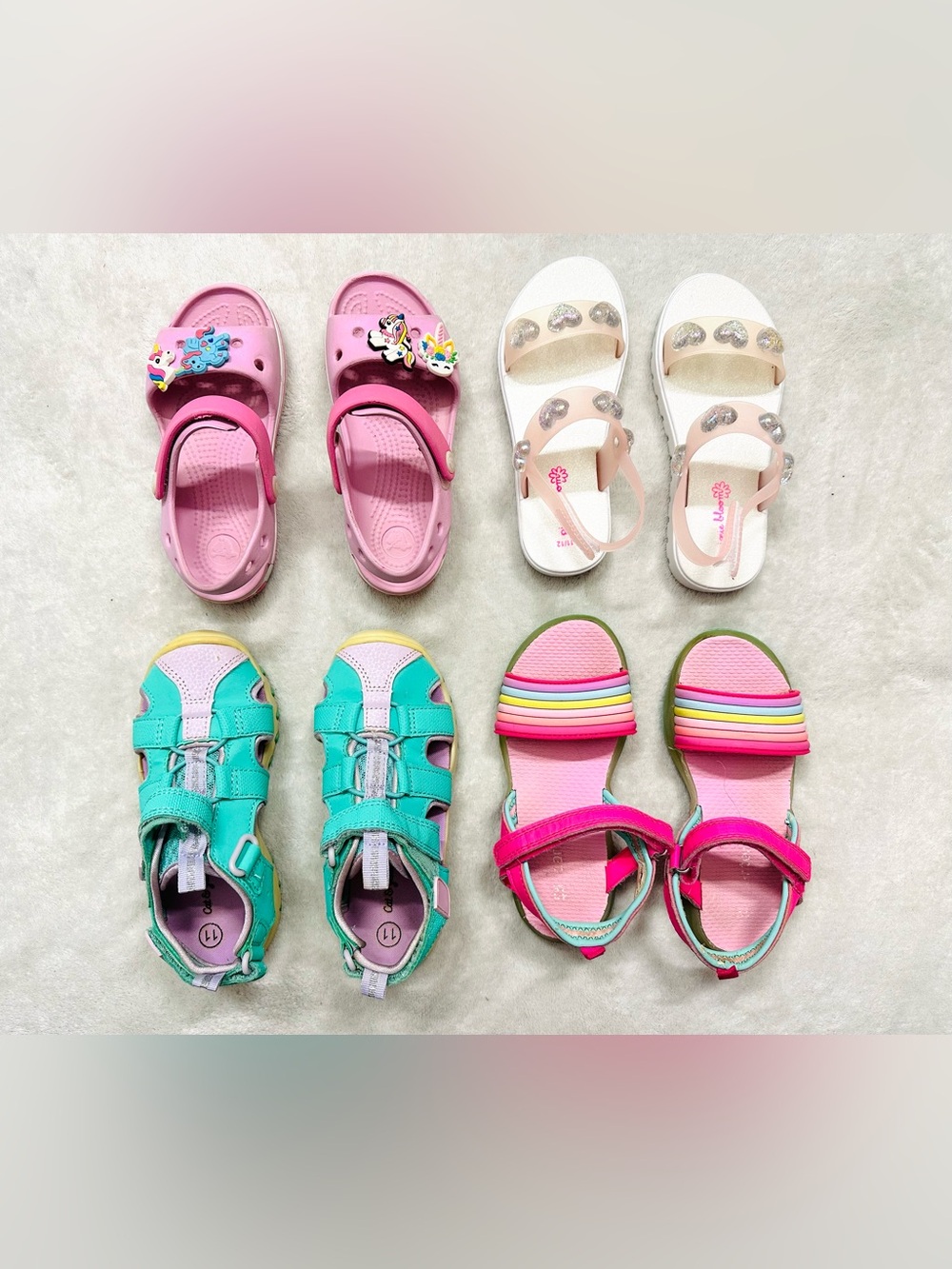 Big lot Girls Shoes,Sandals Size US 11/12 CROCS,Pixie Bloom Excellent Condition